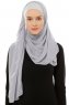 Alara Plain - Hijab Chiffon One Piece Gris Clair