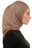 Isra Plain - Hijab One-Piece Viscose Taupe Foncé