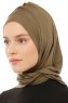 Isra Plain - Hijab One-Piece Viscose Kaki