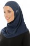 Hanfendy Plain Logo - Hijab One-Piece Bleu Marin