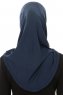 Hanfendy Plain Logo - Hijab One-Piece Bleu Marin