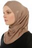 Hanfendy Cross Logo - Hijab One-Piece Taupe Foncé