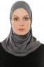 Hanfendy Cross Logo - Hijab One-Piece Gris Foncé