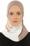 Esin - Hijab One-Piece Taupe Foncé & Creme & Taupe Clair