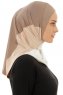 Esin - Hijab One-Piece Taupe Foncé & Creme & Taupe Clair