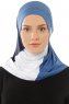 Esin - Hijab One-Piece Indigo & Blanc & Bleu Marin