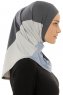 Esin - Hijab One-Piece Anthracite & Bleu Clair & Gris Clair