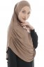 Roxelana - Hijab Al Amira Taupe Foncé Longue