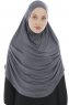 Roxelana - Hijab Al Amira Gris Foncé Longue