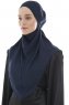 Ebrar - Hijab Al Amira Bleu Marin Crepe Chiffon