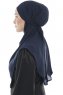 Ebrar - Hijab Al Amira Bleu Marin Crepe Chiffon