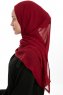 Eylem - Hijab Chiffon One Piece Bordeaux