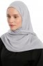 Eylem - Hijab Chiffon One Piece Gris Clair