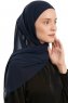Sahar - Hijab Chiffon One Piece Bleu Marin