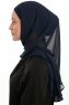 Sahar - Hijab Chiffon One Piece Bleu Marin