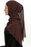 Sahar - Hijab Chiffon One Piece Marron