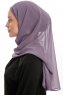 Sahar - Hijab Chiffon One Piece Violet Foncé