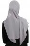 Sahar - Hijab Chiffon One Piece Gris Foncé
