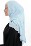 Sahar - Hijab Chiffon One Piece Bleu Clair