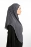 Bengi - Micro Krep Turban Hijab Anthracite