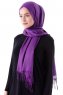 Demet - Hijab Pashmina Violet Foncé