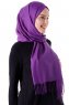 Demet - Hijab Pashmina Violet Foncé