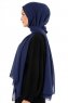 Esra - Hijab Chiffon Bleu Marin