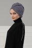 Amy - Turban En Coton Gris - Ayse Turban