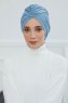 Amy - Turban En Coton Sky Blue
