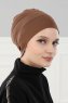Stella - Turban En Coton Caramel