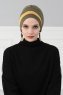 Elsa - Turban En Coton Kaki & Moutarde