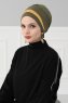 Elsa - Turban En Coton Kaki & Moutarde