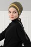 Elsa - Turban En Coton Kaki & Moutarde