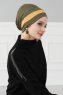 Elsa - Turban En Coton Kaki & Moutarde