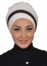 Elsa - Turban En Coton Crème & Marron