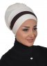 Elsa - Turban En Coton Crème & Marron