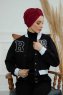 Laura - Turban En Coton Bordeaux