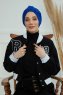 Laura - Turban En Coton Bleu