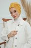 Laura - Turban En Coton Moutarde