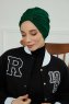 Laura - Turban En Coton Vert Foncé