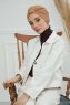Laura - Turban En Coton Marron Clair