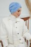 Laura - Turban En Coton Sky Blue