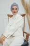 Laura - Turban En Coton Gris Clair