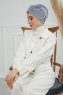 Laura - Turban En Coton Gris Clair