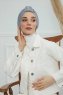 Laura - Turban En Coton Gris Clair