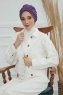 Laura - Turban En Coton Violet