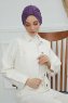 Laura - Turban En Coton Violet