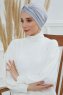 Astrid - Turban En Coton Gris Clair