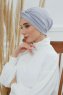 Astrid - Turban En Coton Gris Clair