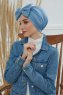 Julia - Turban En Coton Sky Blue